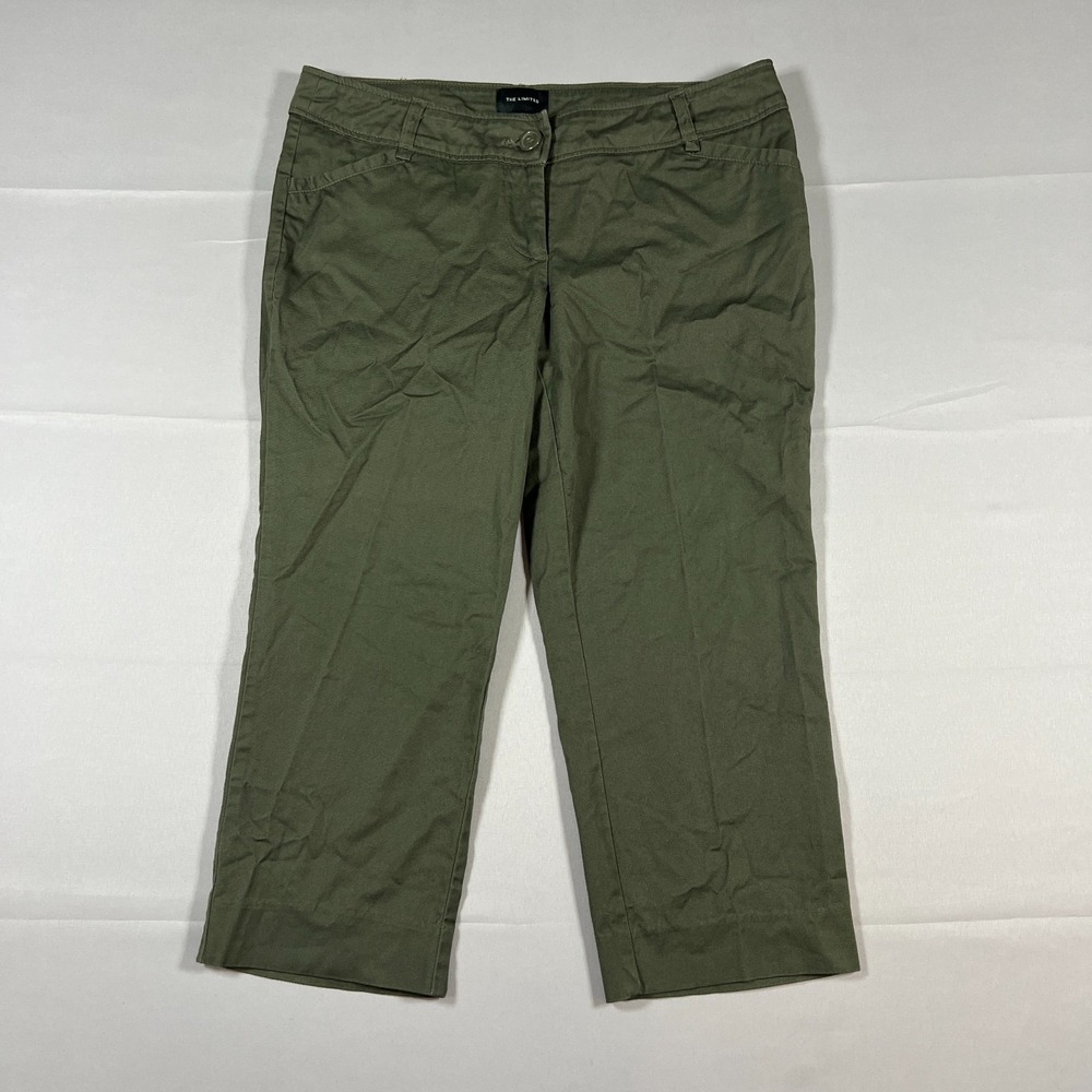 The Limited Capri Pants Womens 6 Olive Green Cotton Stretch Cassidy Fit Low Rise